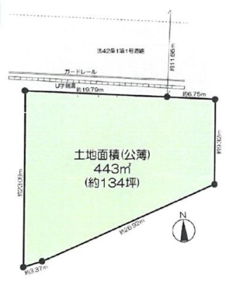 区画図 広々敷地134坪