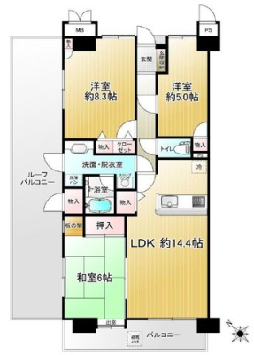  ■リビングに続く和室を開けますと広々空間