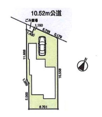 その他 【区画図】カースペース1台分。一戸建てが多く、長閑で閑静な住宅街。ゆったりと過ごしたい方にオススメな環境です！