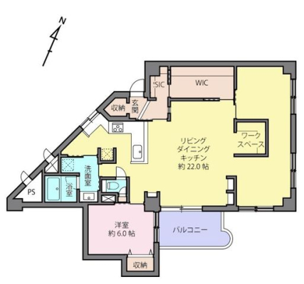  2022年5月にリノベーション済のキレイなお住まいで新生活をスタートできます！南東角部屋につき陽当り・通風良好。約２２帖の広々リビングにはワークスペース付き！