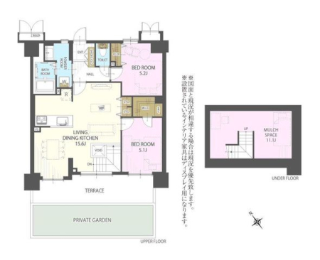  テラス、専用庭、地下付き住戸