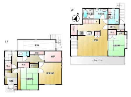  ■リビングは陽差しのあふれる2階に■キッチン横にパントリーあり■全居室6帖以上ゆとりある間取り
