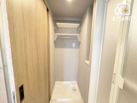 洗面台・洗面所 清潔感のある洗面＆洗濯スペース