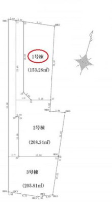 区画図 土地販売全3区画建築条件無し