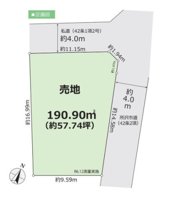 区画図 建築条件なしにつき、お好みのハウスメーカーで希望のマイホームを実現できます！角地につき開放感があり陽当り良好です。