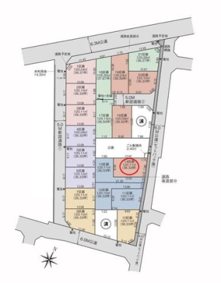 区画図 14区画　120.11平方メートル（36.33坪）